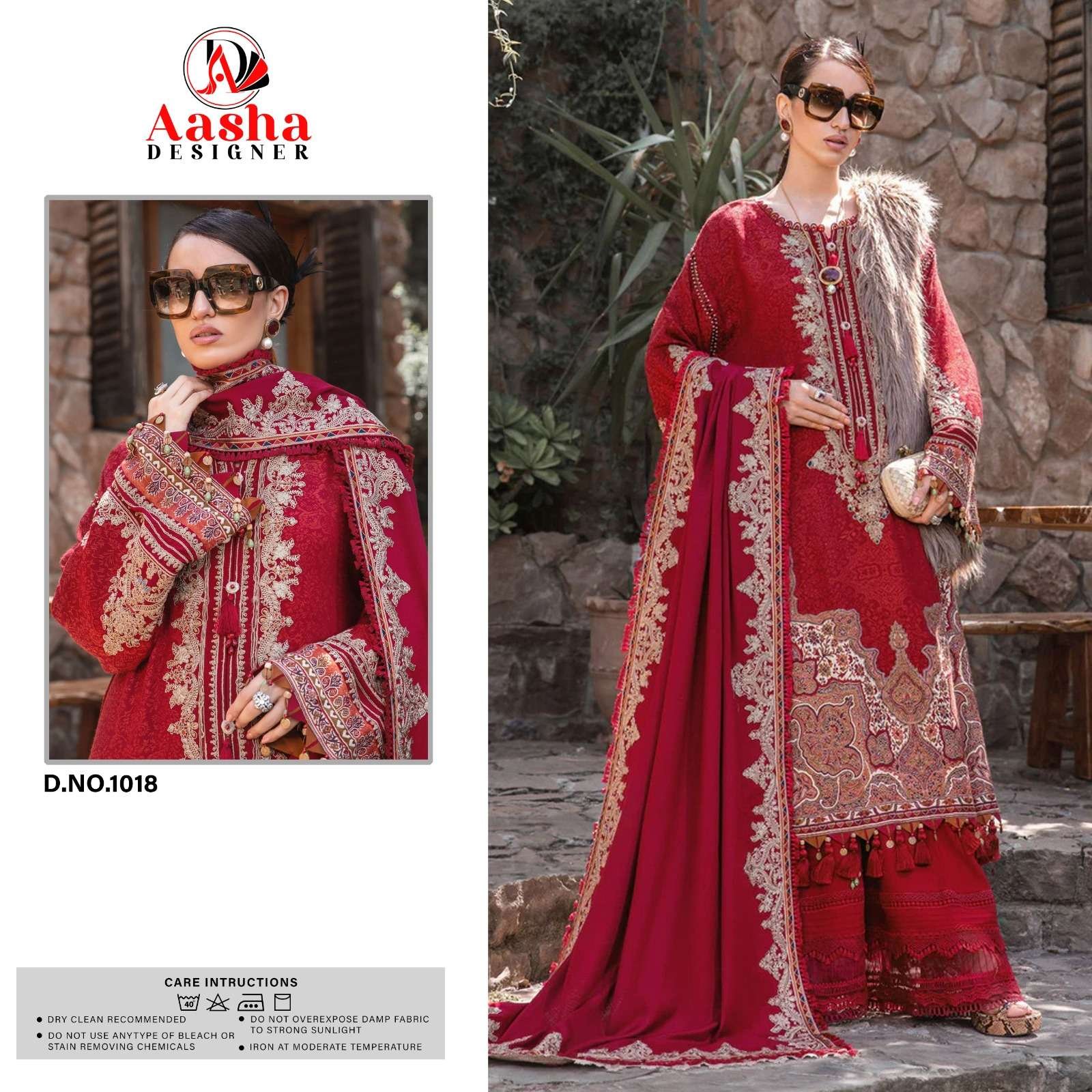 1018 HIT DESIGN BY AASHA DESIGNER FANCY PURE COTTON PAKISTANI DRESS