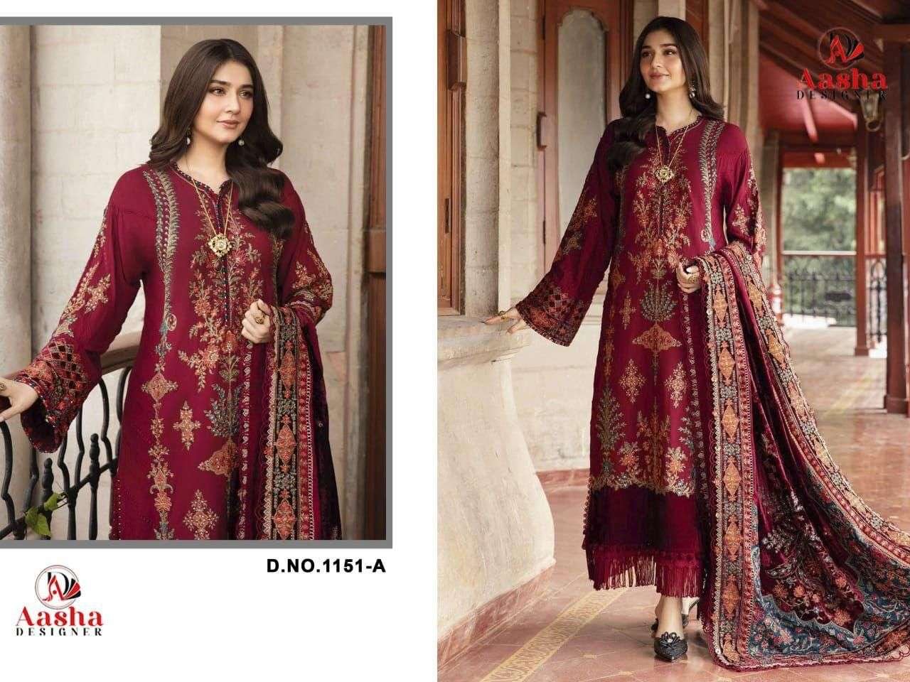 1151 COLOURS BY AASHA DESIGNER HEAVY RAYON PAKISTANI DRESSES