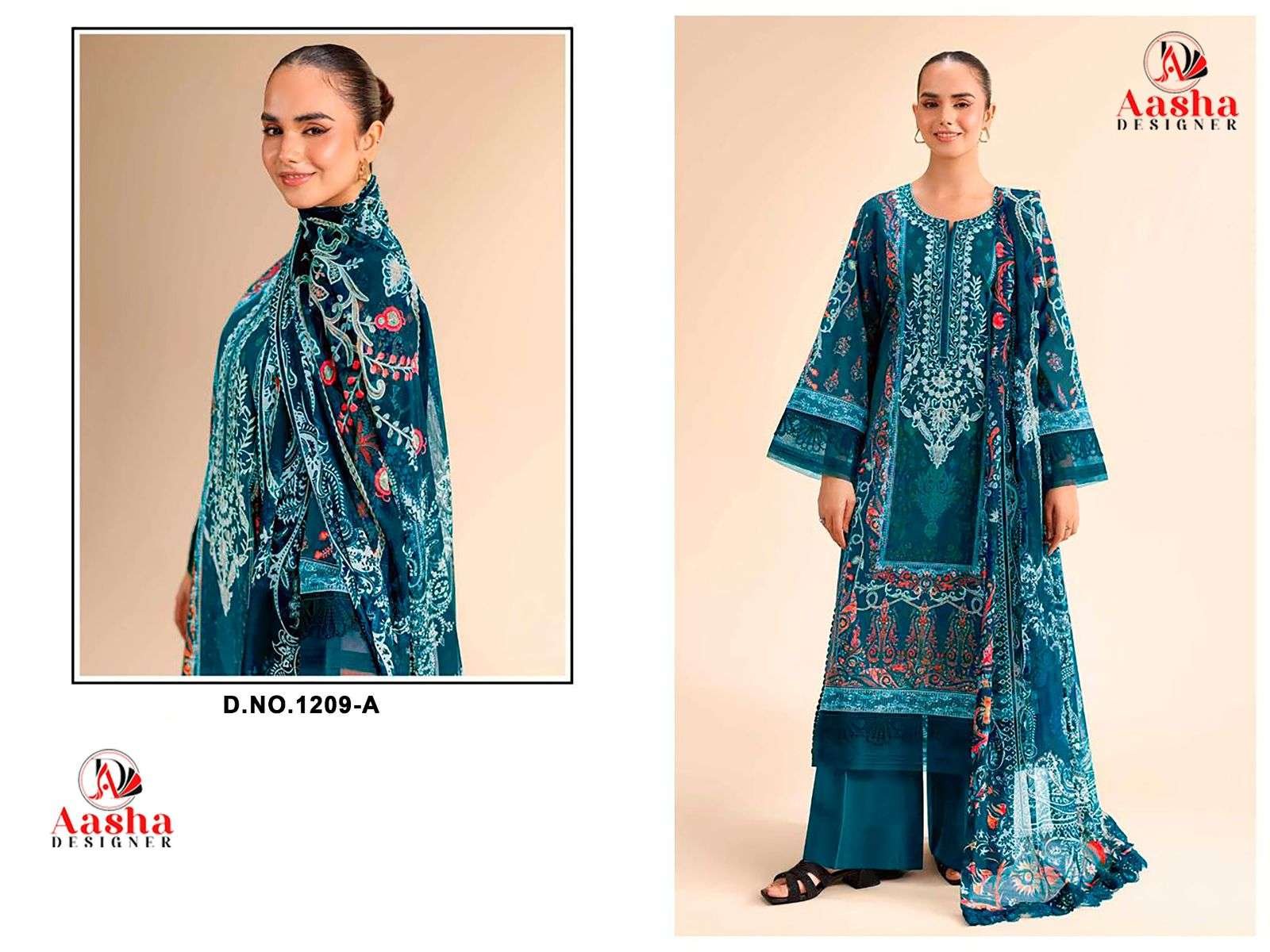 1209 COLOURS BY AASHA DESIGNER FANCY COTTON PRINT PAKISTANI DRESSES