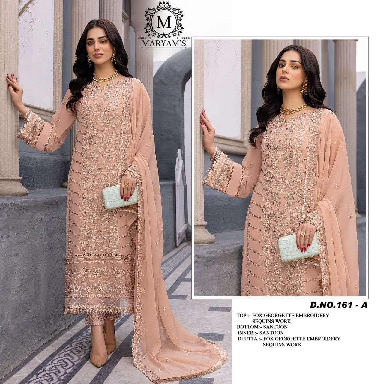 161 COLOURS BY MARYAMS FANCY DESIGNER FAUX GEORGETTE PAKISTANI DRESSES