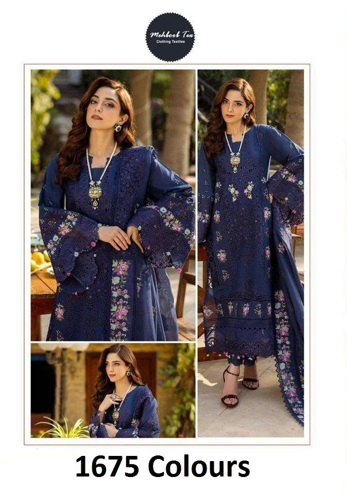 1675 COLOURS BY MEHBOOB TEX FANCY DESIGNER COTTON PAKISTANI DRESSES