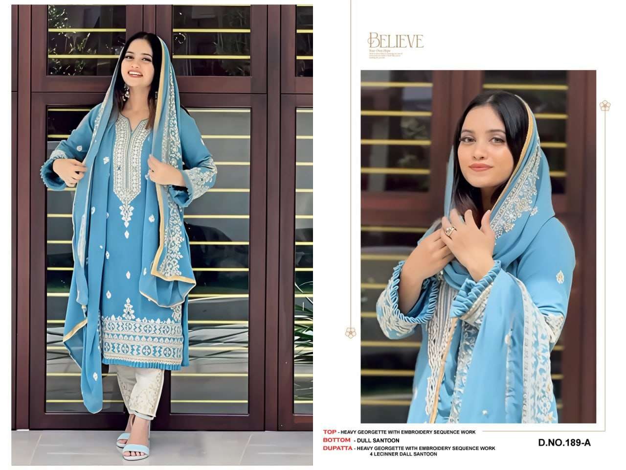 189 COLOURS BY MARYAMS FANCY DESIGNER GEORGETTE PAKISTANI DRESSES