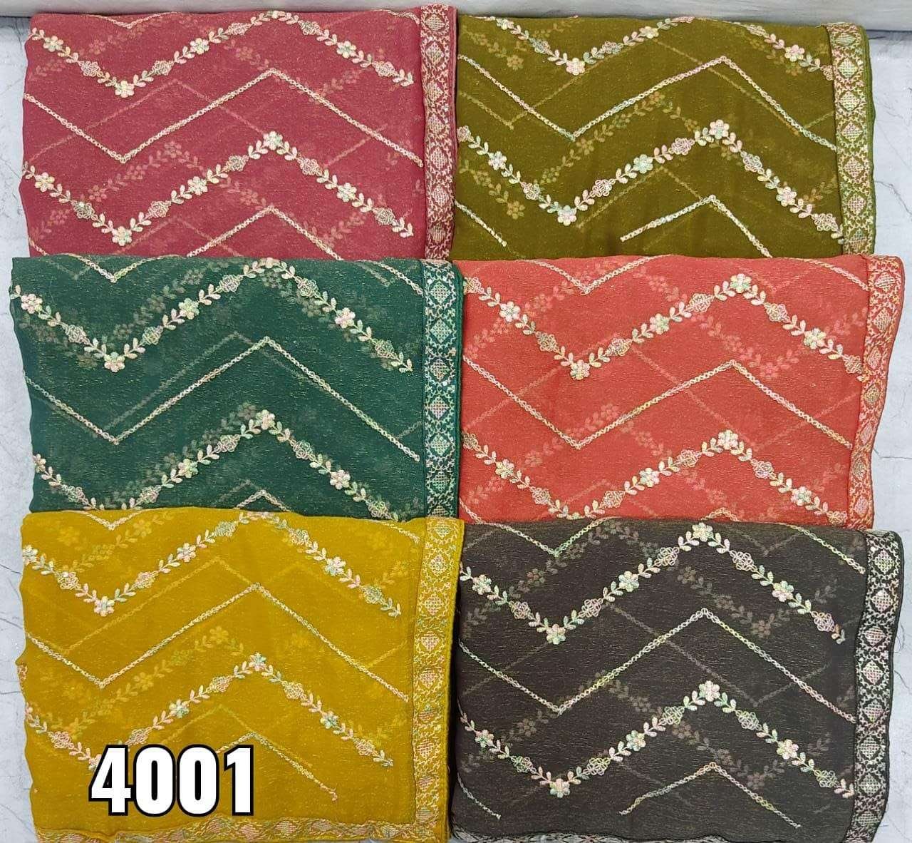 4001 COLOURS BY SUSWANI BOLLYWOOD SOFT SIMAR FANCY DESIGNER SAREES