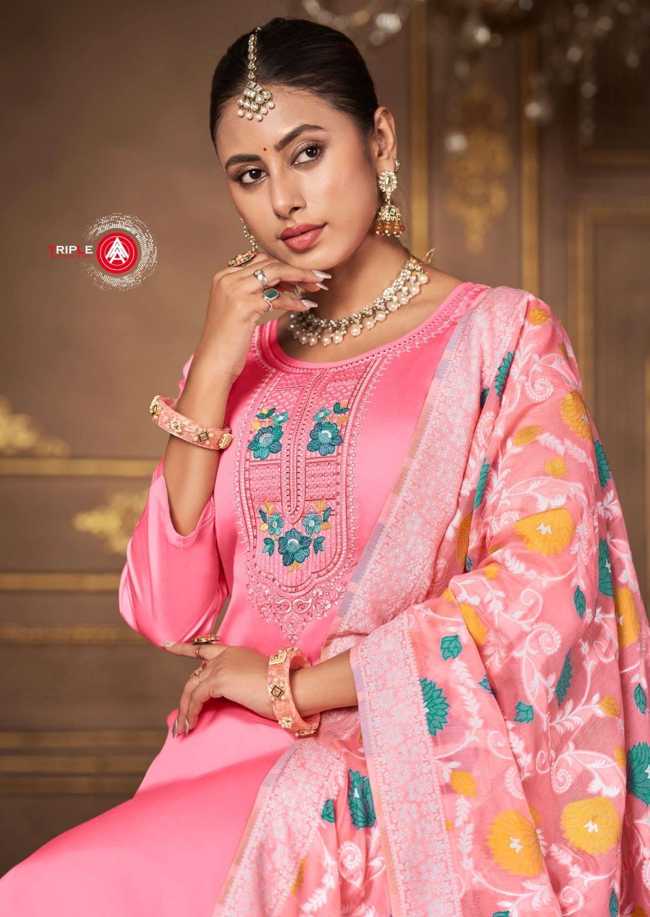 AAS EDITION-6 BY TRIPLE AAA 11671 TO 11676 SERIES JAM SILK COTTON DRESSES