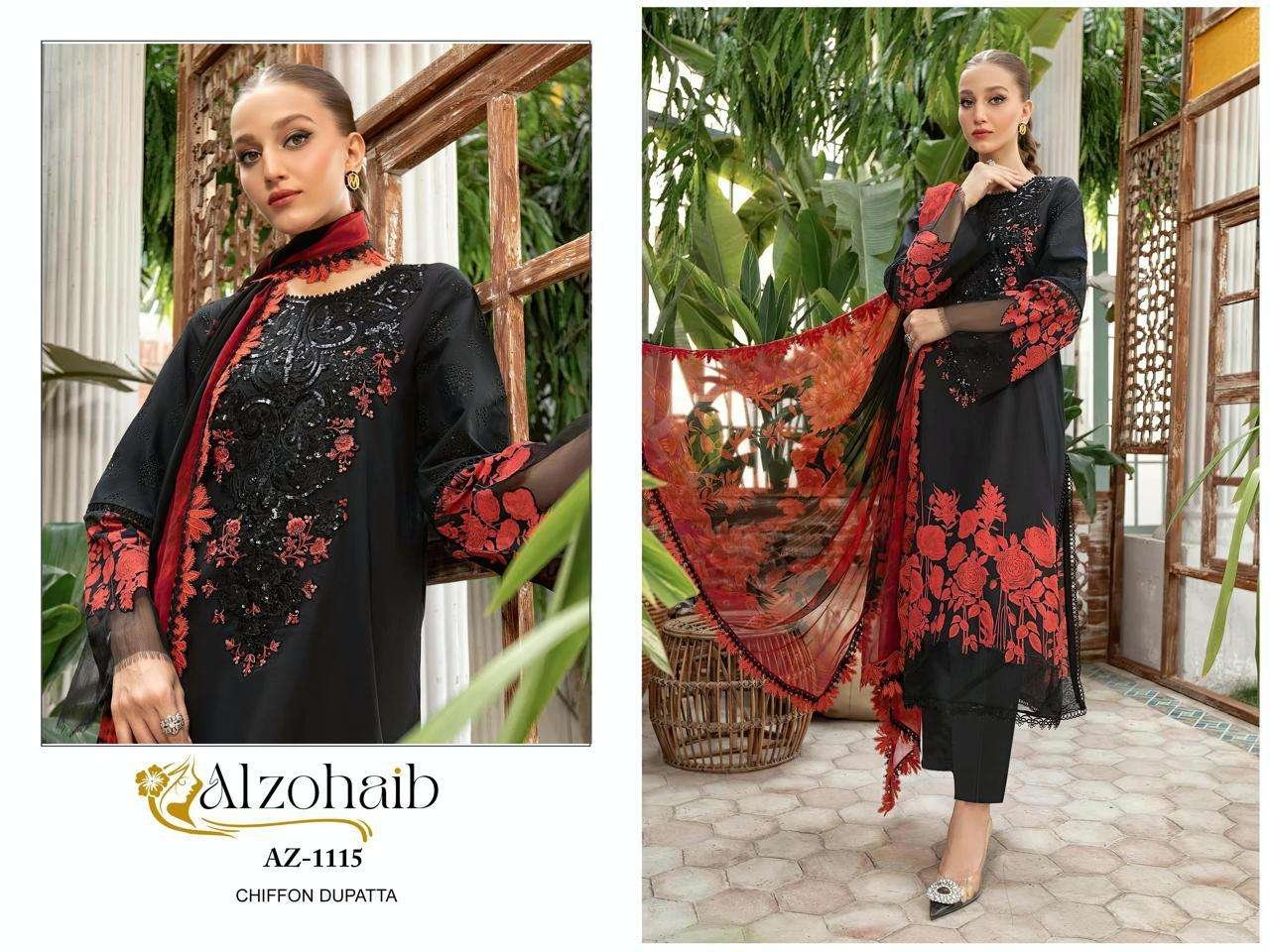 AZ-1115 BY ALZOHAIB FANCY DESIGNER PURE COTTON PRINT PAKISTANI DRESS