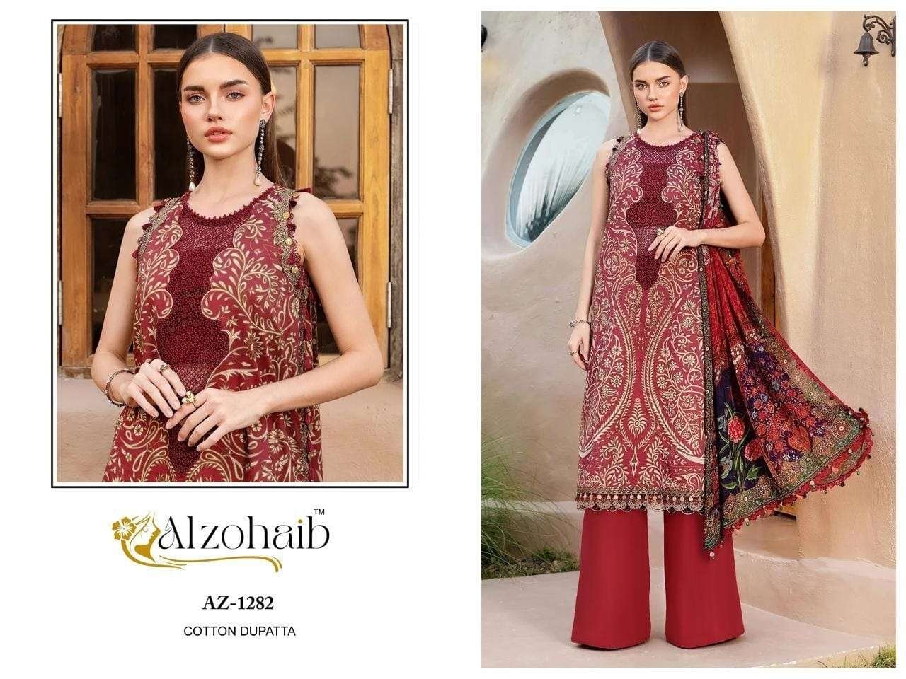 AZ-1282 BY ALZOHAIB FANCY DESIGNER PURE COTTON PRINT PAKISTANI DRESS