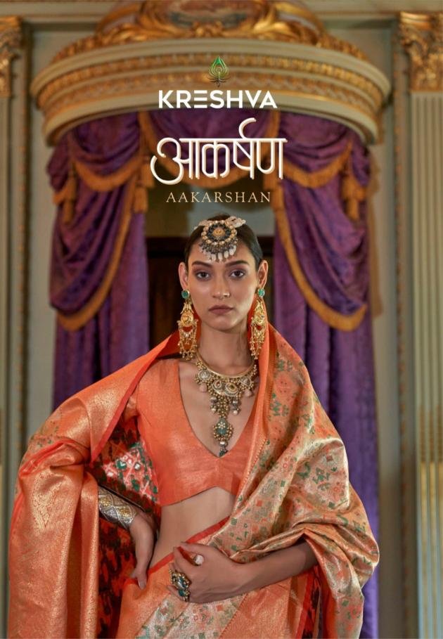 AAKARSHAN BY KRESHVA K-4429 TO K-4434 SERIES PV TISSUE SILK SAREES