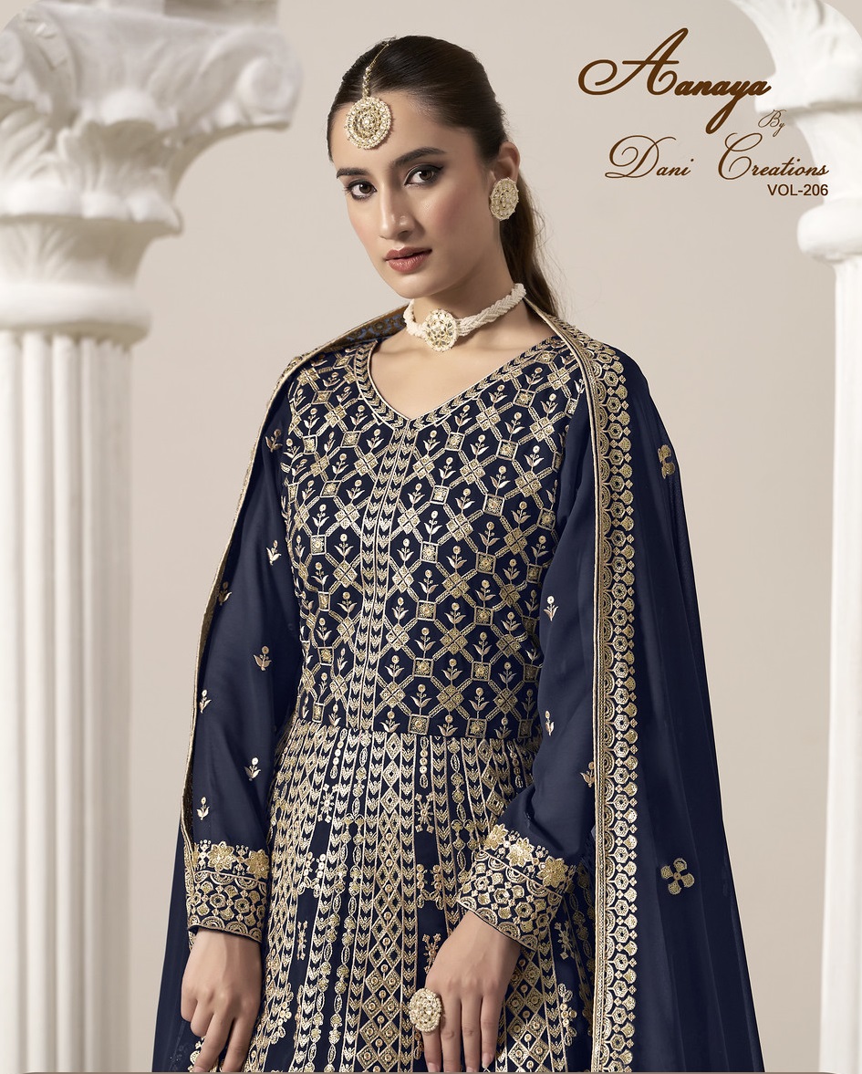 AANAYA VOL-206 BY DANI CREATIONS 206-A TO 206-D SERIES FAUX GEORGETTE DRESSES