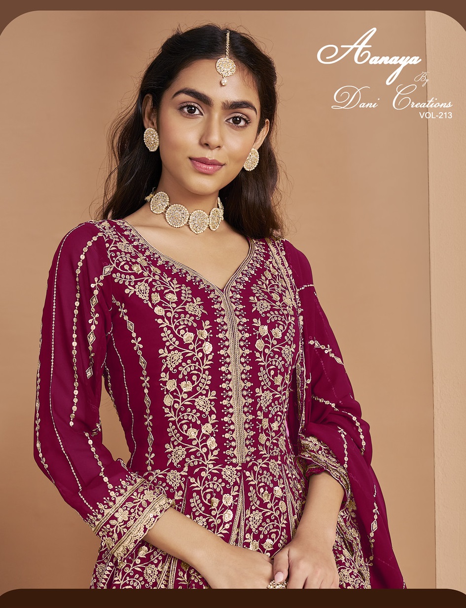 AANAYA VOL-213 BY DANI CREATIONS 213-A TO 213-D SERIES FAUX GEORGETTE GOWNS