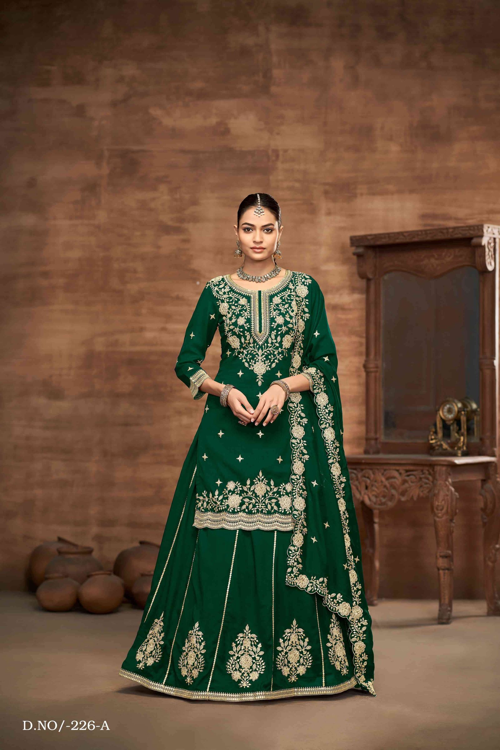 AANAYA VOL-226 BY DANI CREATIONS 226-A TO 226-D SERIES VICHITRA SILK DRESSES