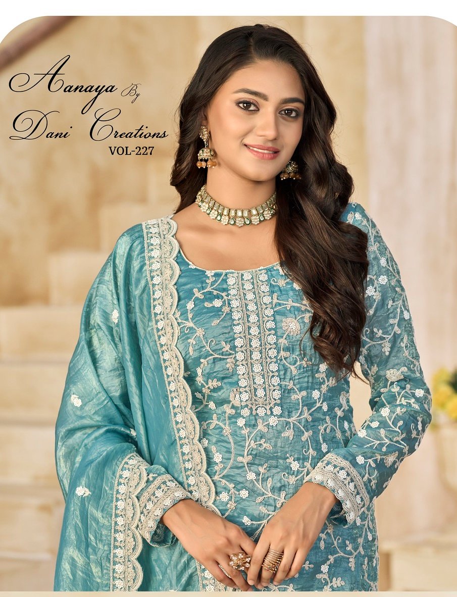 AANAYA VOL-227 BY DANI CREATIONS 227-A TO 227-D SERIES ORGANZA DRESSES