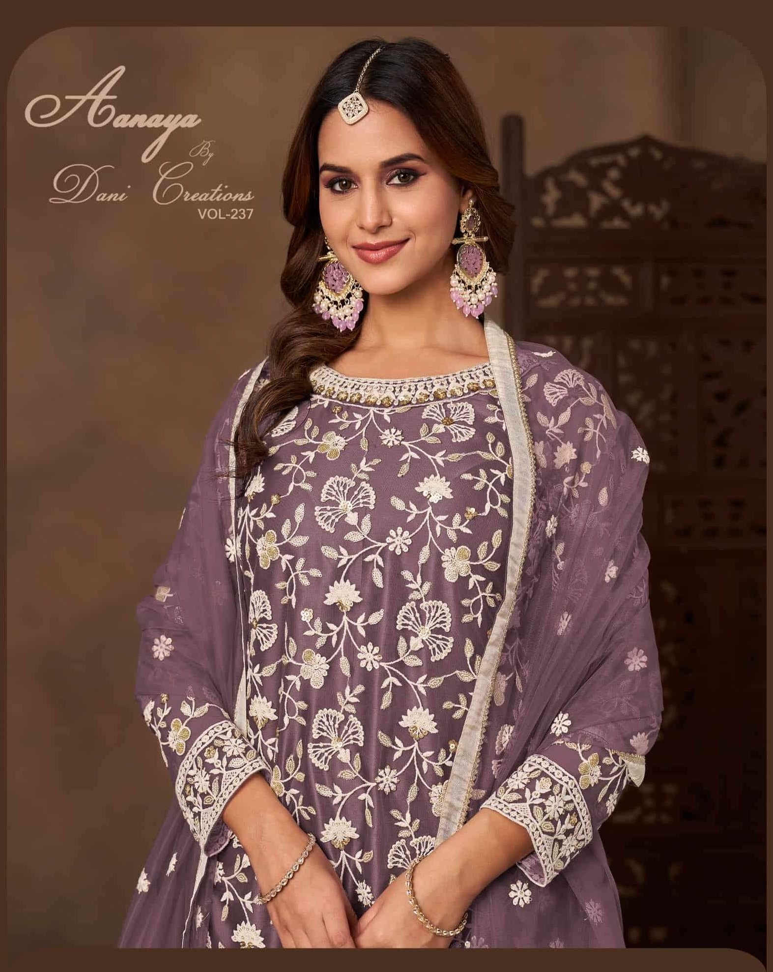 AANAYA VOL-237 BY DANI CREATIONS 237-A TO 237-D SERIES NET DRESSES