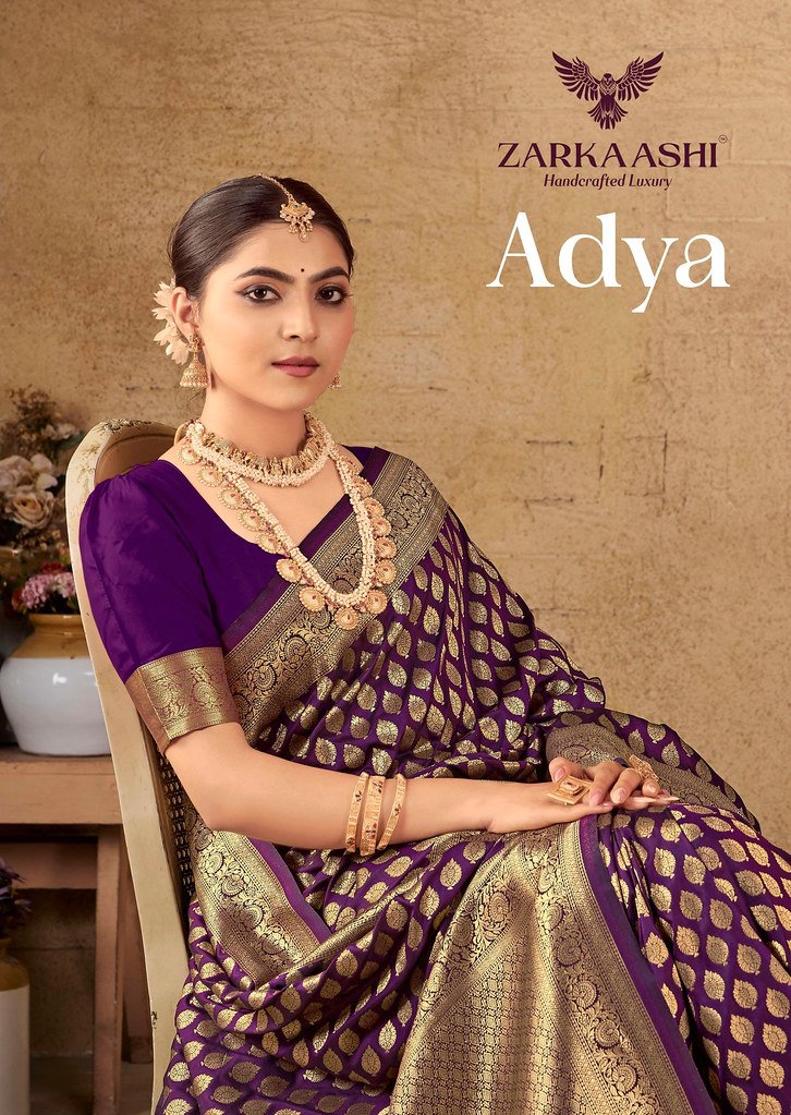 ADYA BY ZARKAASHI 5095-A TO 5095-F SERIES BANARASI KATAN SILK SAREES