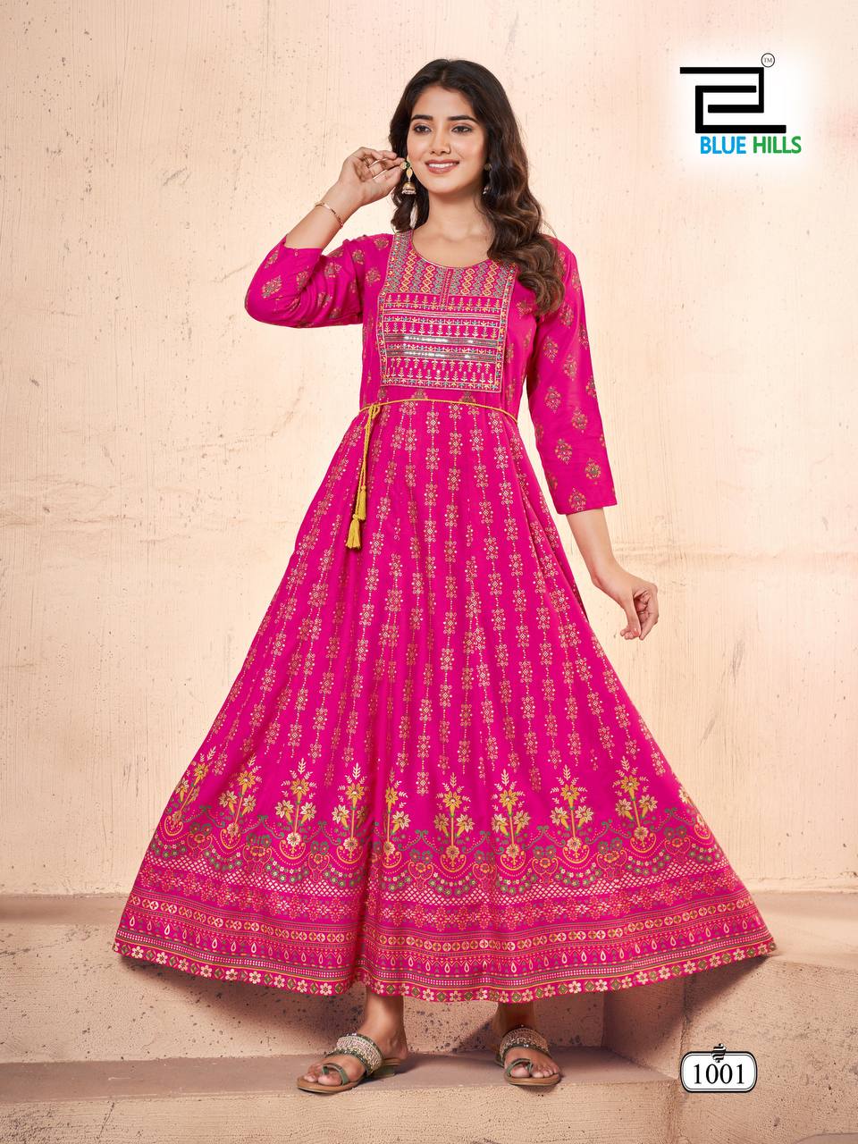 AKSHARA BY BLUE HILLS STYLISH FANCY DESIGNER 14 KG RAYON LONG KURTIS
