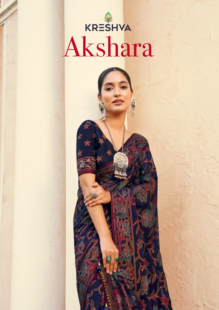 AKSHARA BY KRESHVA K-1017 TO K-1020 SERIES LUX PV GEORGETTE SAREES