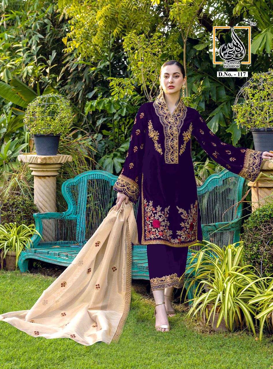 AL-HUDA 117 COLOURS BY AL-HUDA FASHION VELVET STITCHED PAKISTANI DRESSES