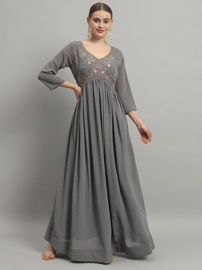 ALIA CUT BY SUSWANI FANCY DESIGNER GEORGETTE EMBROIDERED GOWNS