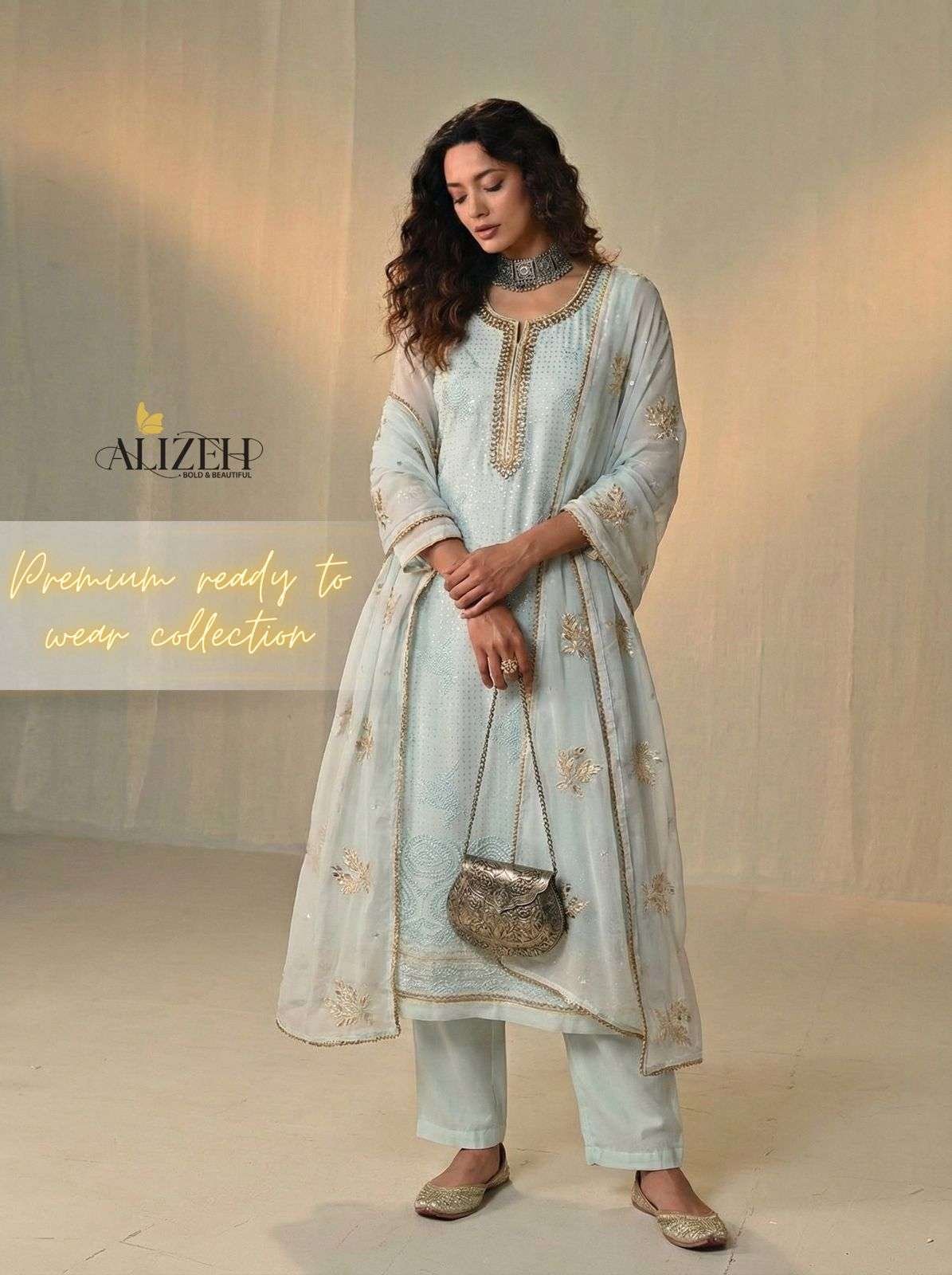 ALIZEH 7046 TO 7049 SERIES FANCY DESIGNER GEORGETTE STITCHED DRESSES