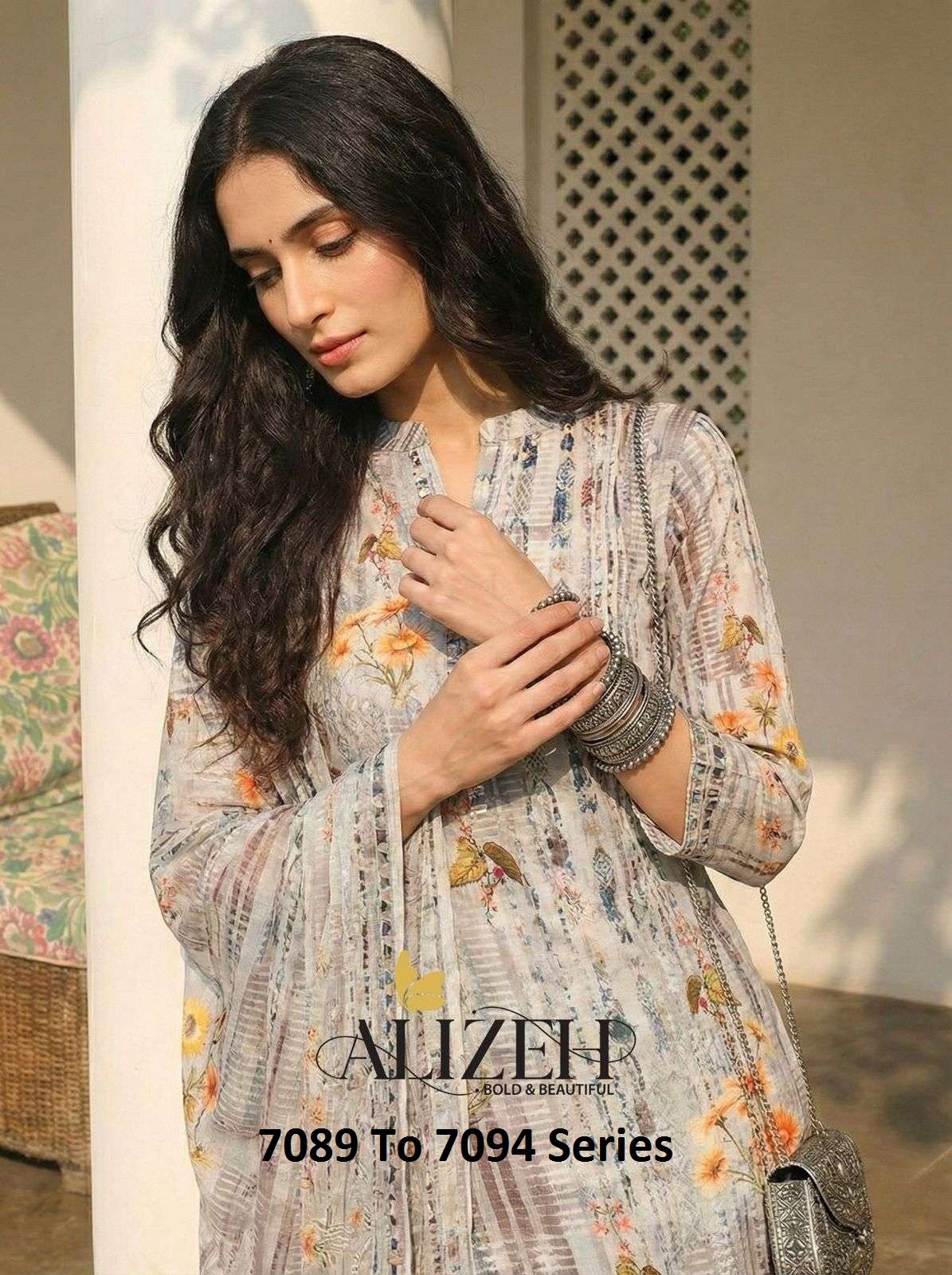 ALIZEH 7089 TO 7094 SERIES FANCY DESIGNER COTTON STITCHED DRESSES