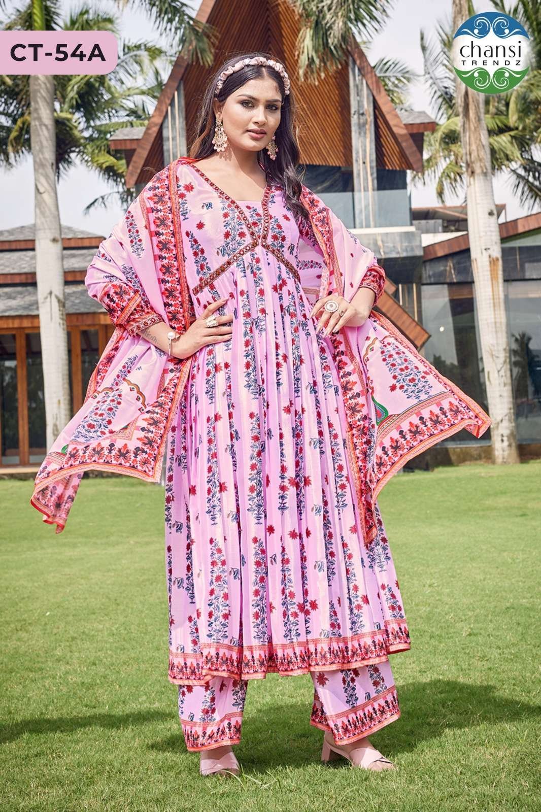 AMEYAA BY CHANSI TRENDZ FANCY DESIGNER SILK BLEND PRINTED DRESSES