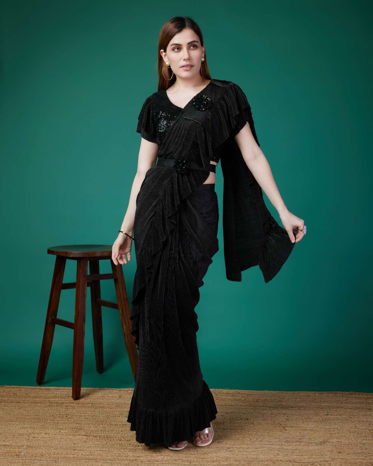 AMOHA 101128 COLOURS BY AMOHA TRENDZ IMPORTED FABRIC STITCHED SAREES
