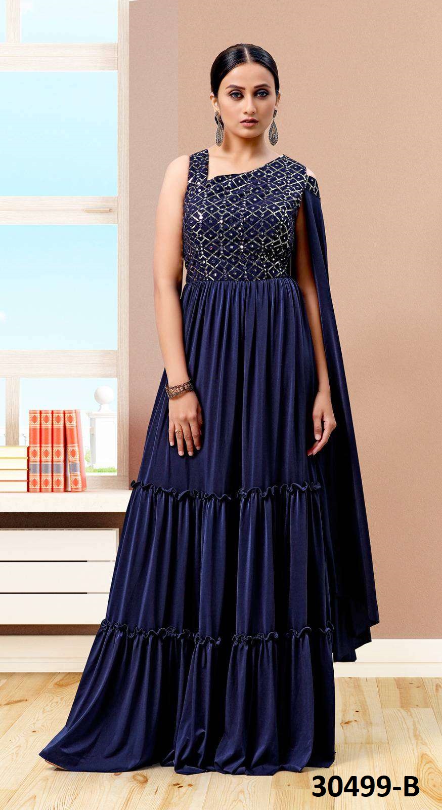 AMOHA 30499 COLOURS BY AMOHA TRENDZ DESIGNER IMPORTED LYCRA GOWNS
