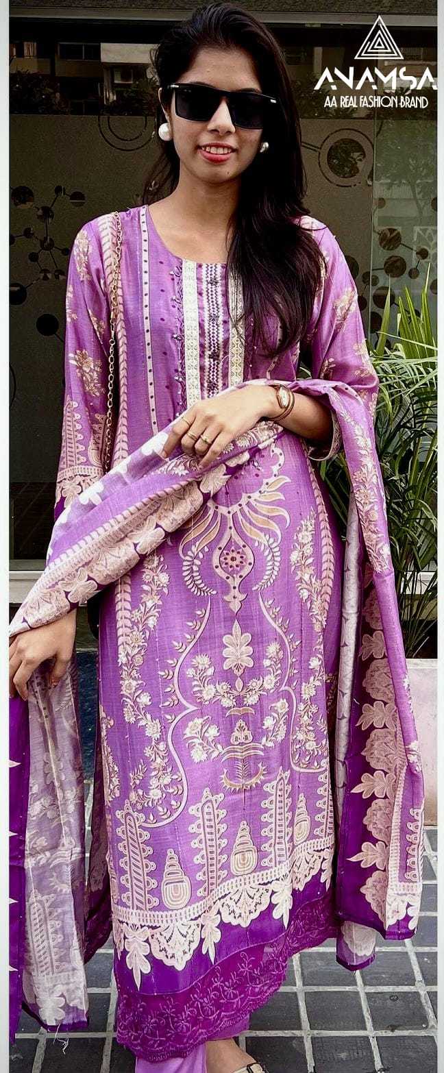 ANAMSA 454 BY ANAMSA FANCY DESIGNER JAM COTTON PAKISTANI DRESS
