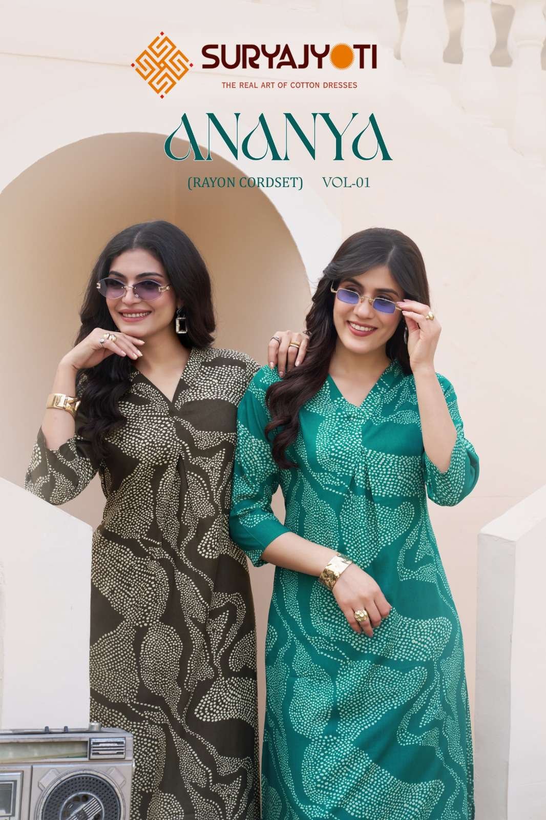 ANANYA VOL-1 BY SURYAJYOTI 1001 TO 1010 SERIES RAYON KURTIS WITH PANT