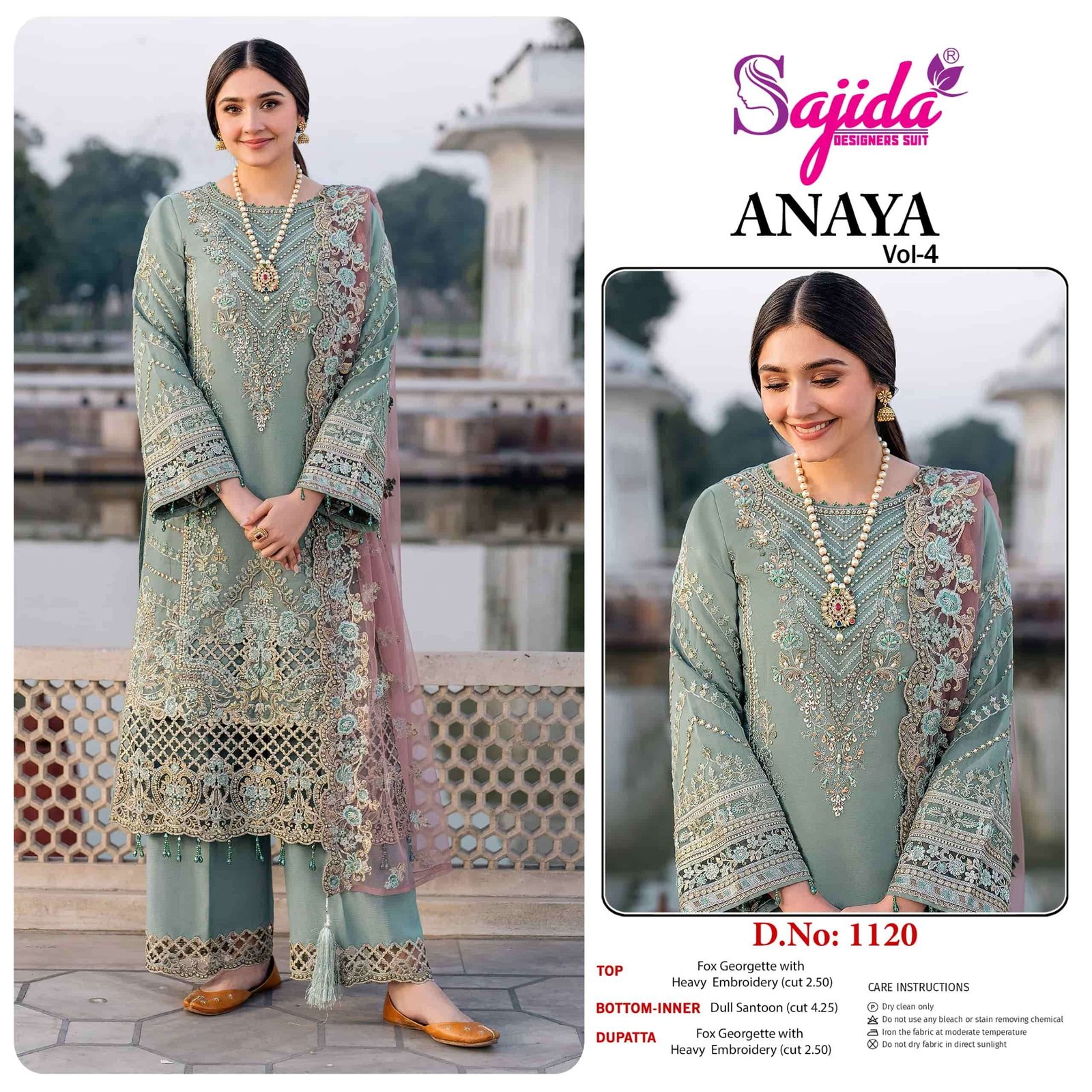 ANAYA 1120 BY SAJIDA FANCY DESIGNER FAUX GEORGETTE PAKISTANI DRESS