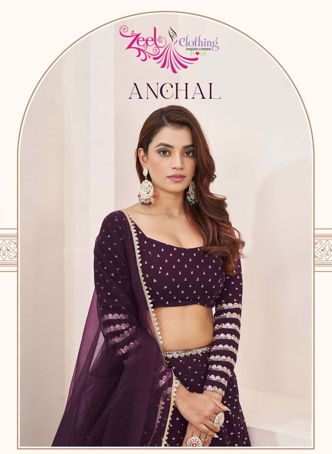 ANCHAL BY ZEEL CLOTHING HEAVY DESIGNER GEORGETTE LEHENGAS