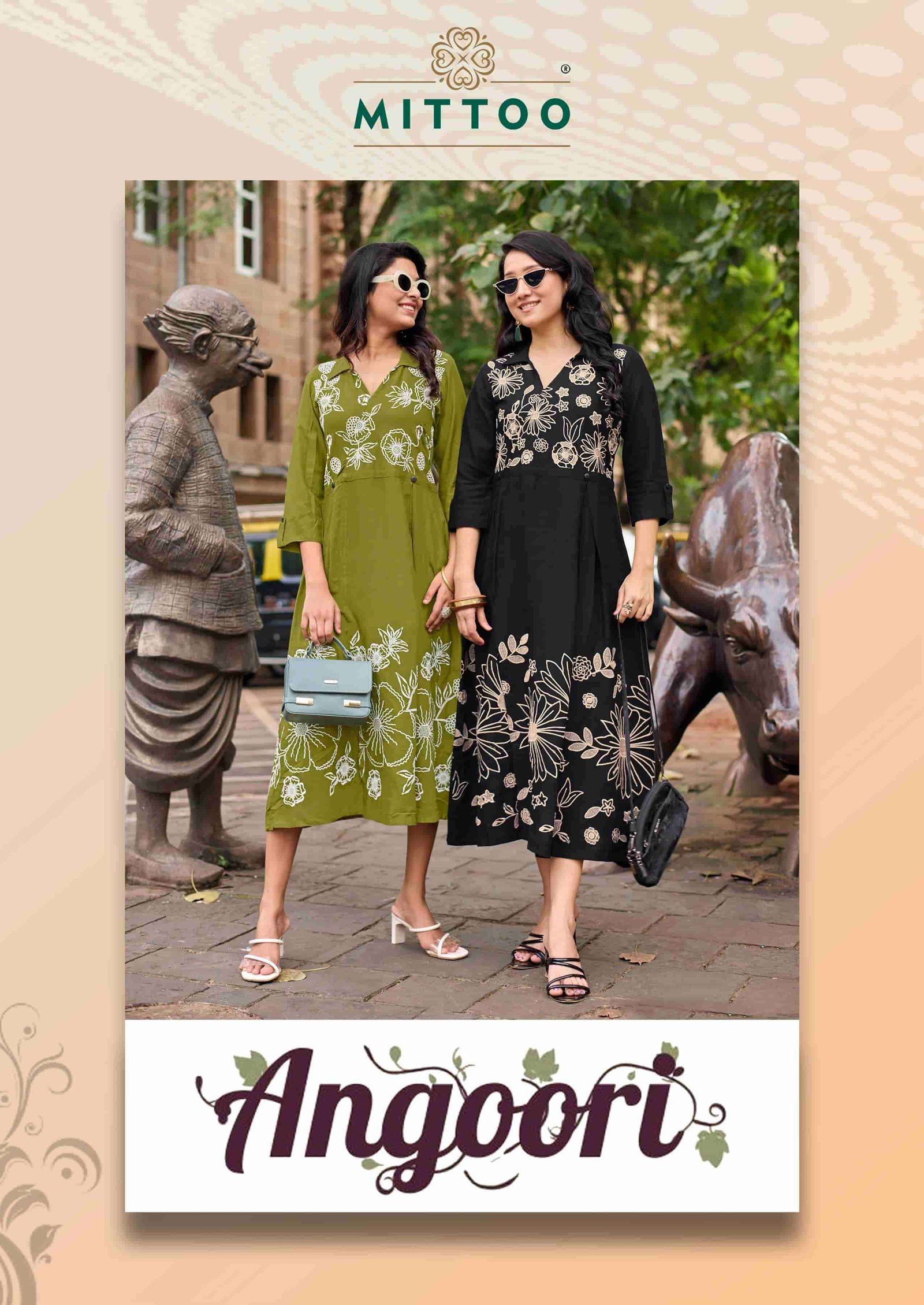 ANGOORI BY MITTOO 3001 TO 3006 SERIES DESIGNER RAYON CASUAL KURTIS