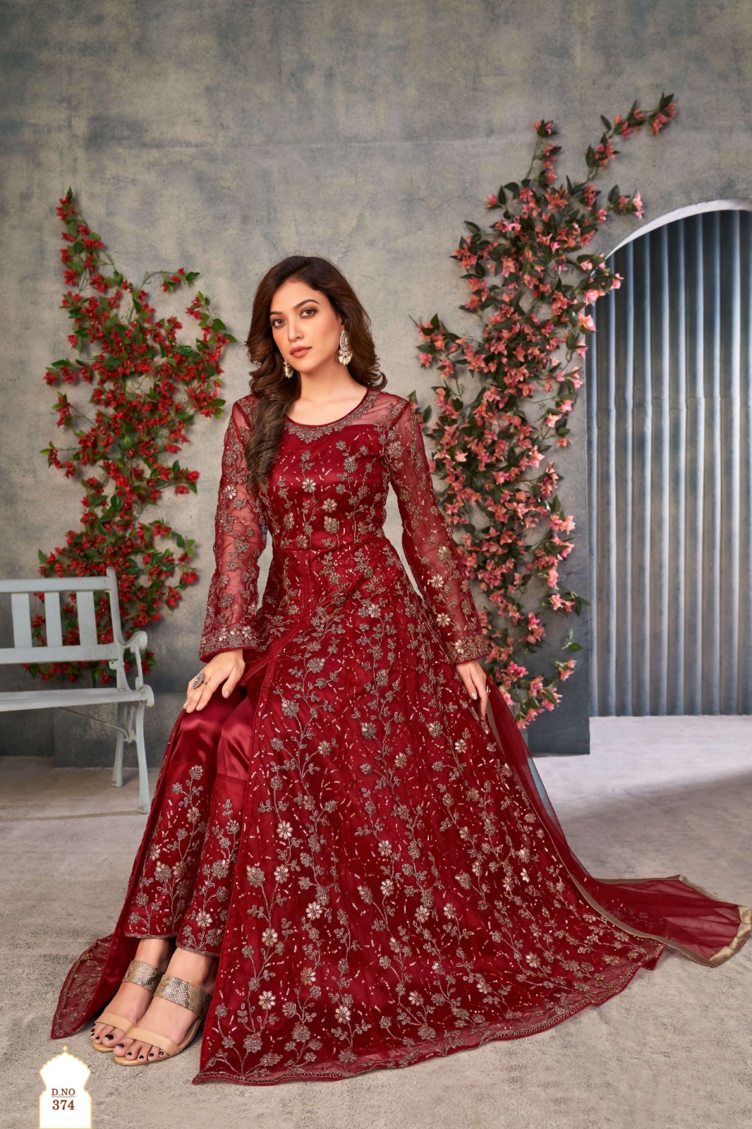 ANJUBAA VOL-37 BY DANI CREATIONS 371 TO 374 SERIES HEAVY NET DRESSES