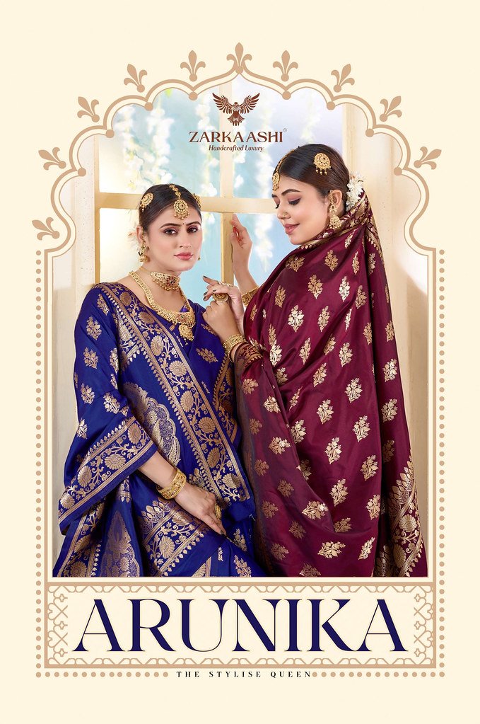 ARUNIKA BY ZARKAASHI 103-A TO 103-F SERIES BANARASI KATAN SILK SAREES
