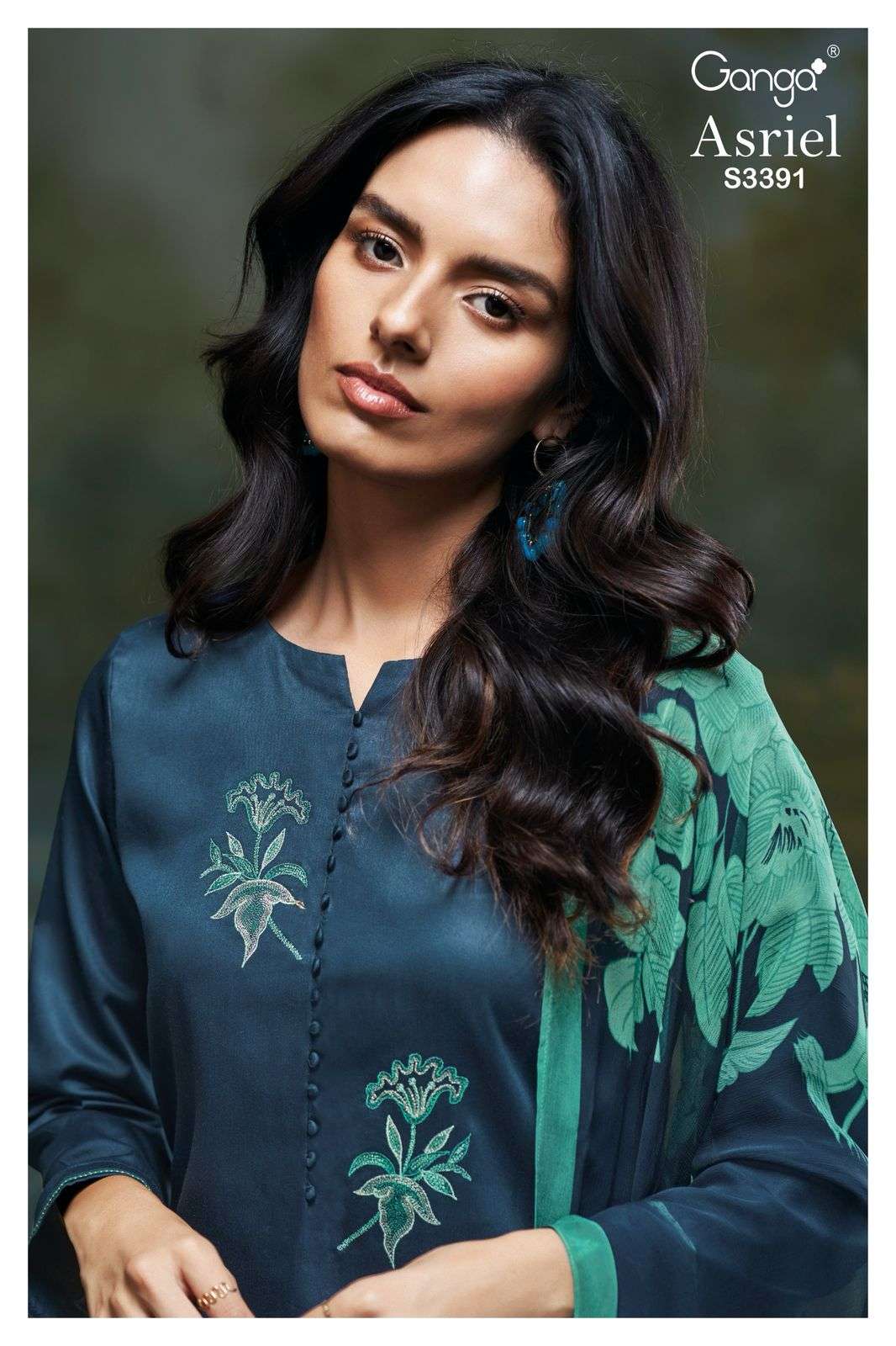 ASRIEL 3391 BY GANGA FASHIONS 3391-A TO 3391-D SERIES COTTON SATIN DRESSES