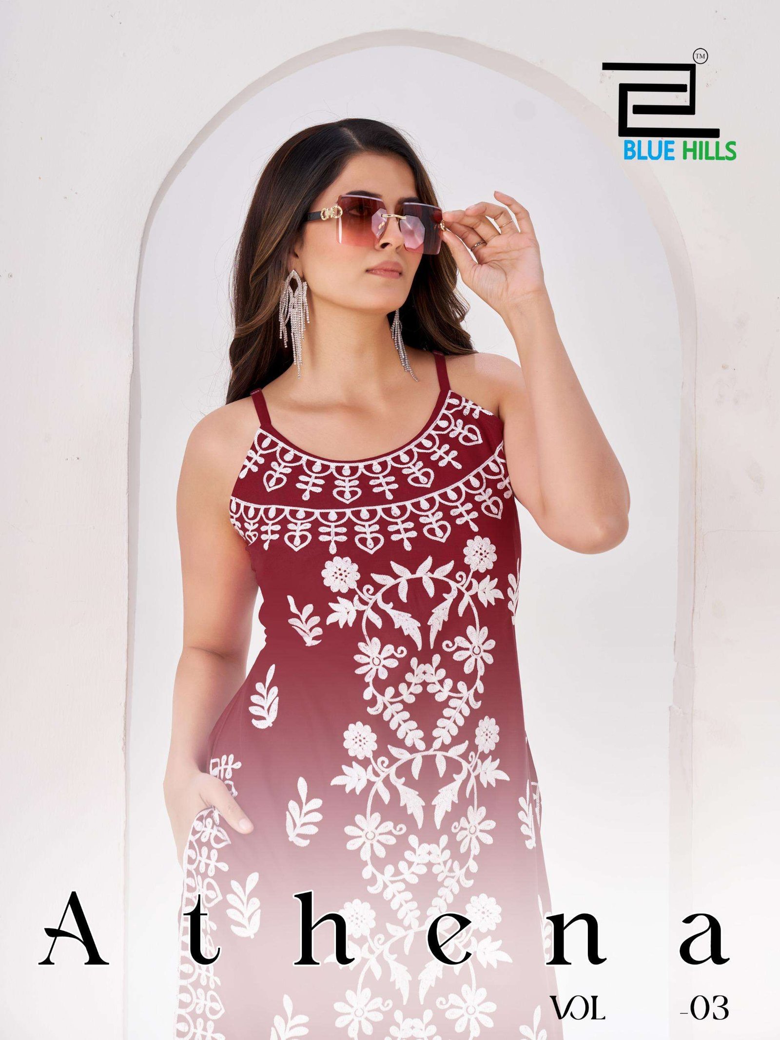 ATHENA VOL-3 BY BLUE HILLS 5253 TO 5258 SERIES 14 KG RAYON KURTIS