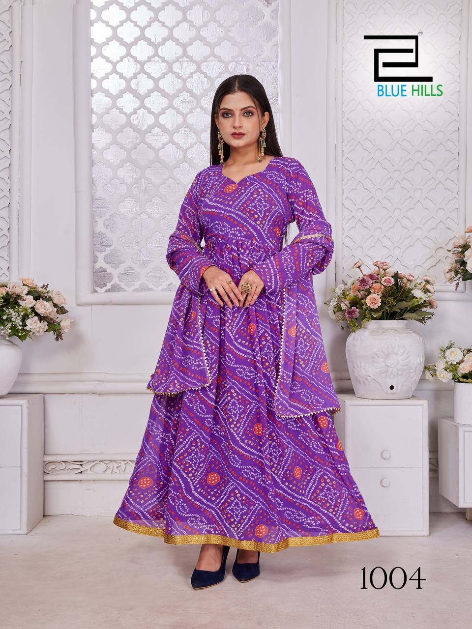 BANNO SWAG BY BLUE HILLS FANCY DESIGNER PURE GEORGETTE PRINT GOWNS