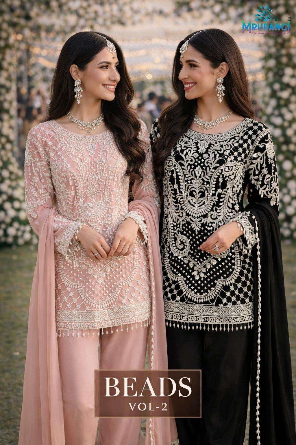 BEADS VOL-2 BY MRUDANGI 885 TO 886 SERIES GEORGETTE STITCHED DRESSES