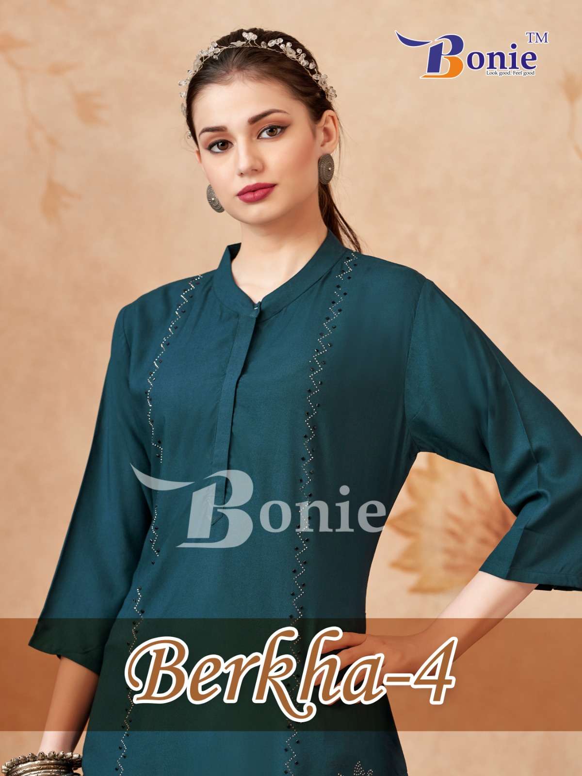 BERKHA VOL-4 BY BONIE 4001 TO 4006 SERIES DESIGNER RAYON TOPS