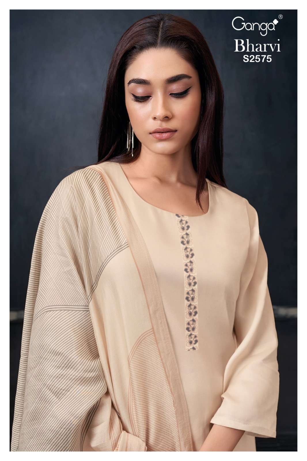BHARVI 2575 BY GANGA FASHIONS 2575-A TO 2575-D SERIES COTTON SILK DRESSES