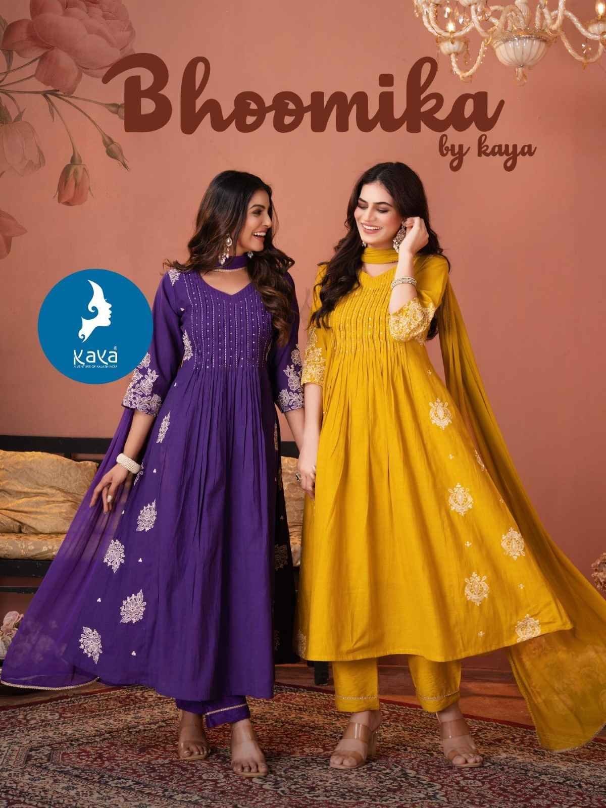 BHOOMIKA BY KAYA 01 TO 06 SERIES FANCY MAL CHANDERI STITCHED DRESSES