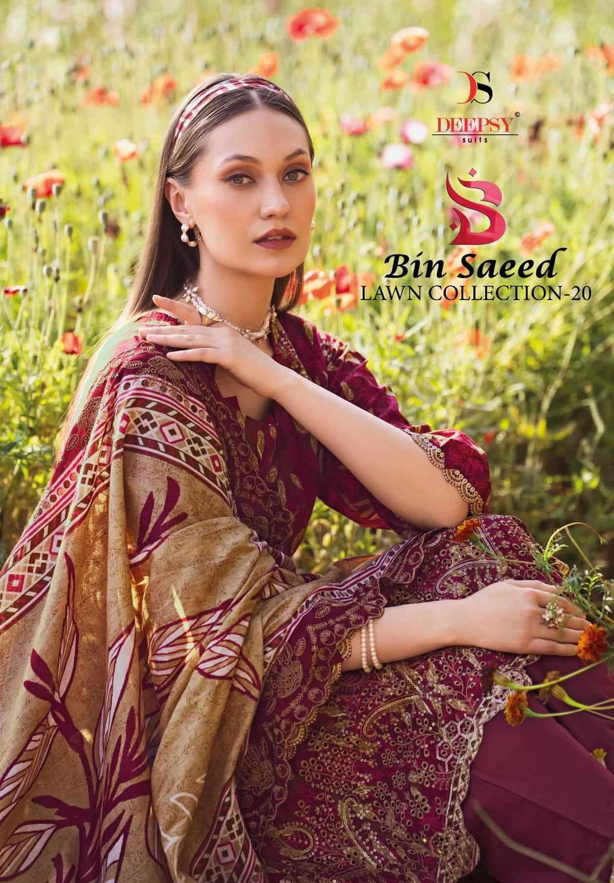 BIN SAEED LAWN COLLECTION VOL-20 BY DEEPSY SUITS 2001 TO 2008 SERIES COTTON DRESSES