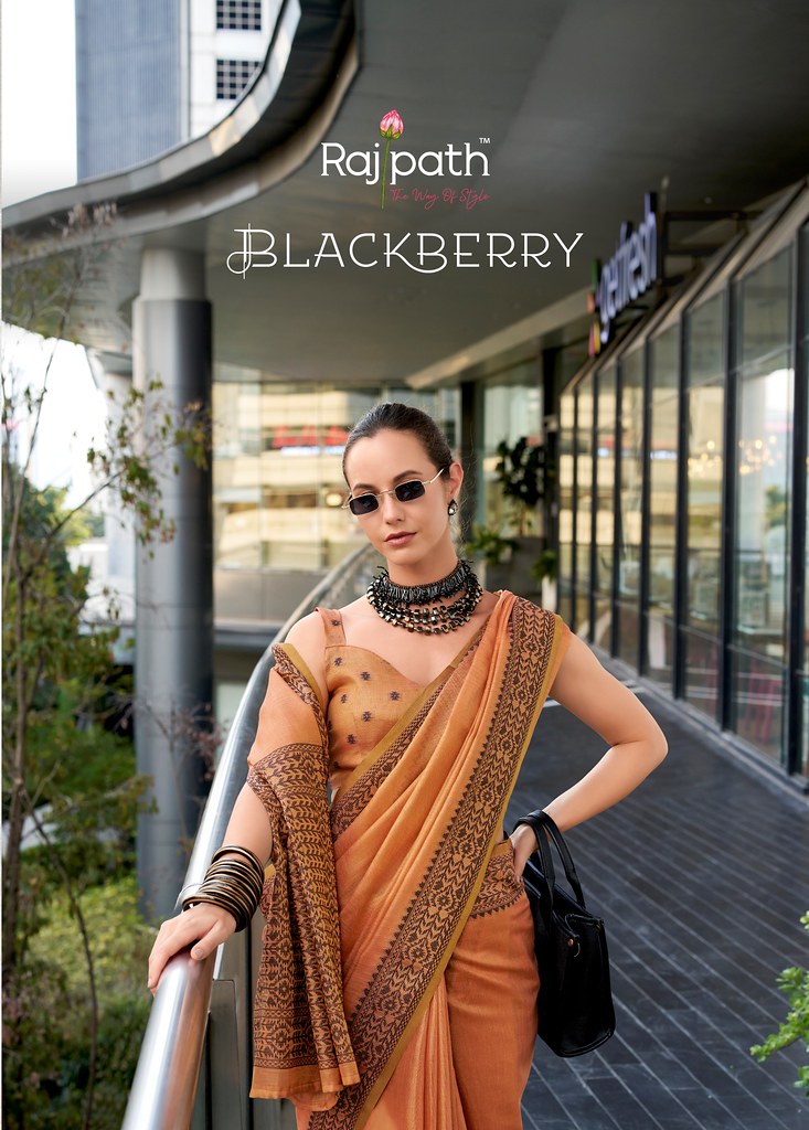 BLACKBERRY BY RAJPATH 113 TO 118 SERIES FANCY LINEN TISSUE SAREES