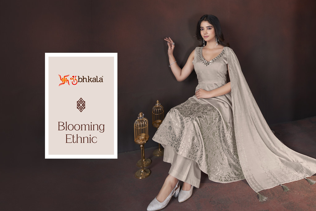 BLOOMING ETHNIC BY SHUBHKALA 41011 TO 41014 SERIES ROMAN SILK DRESSES