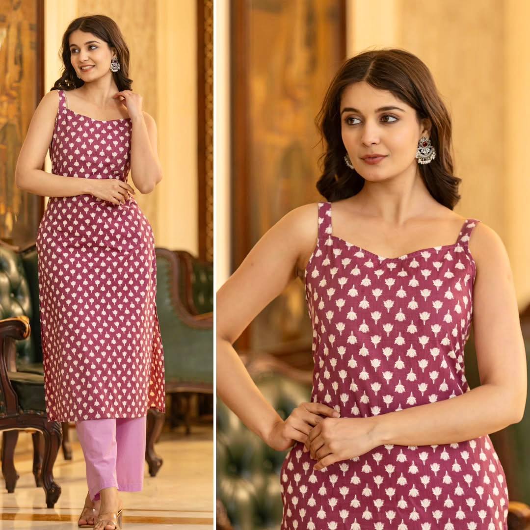 BLUSH 3.0 BY SUSWANI FANCY DESIGNER SLEEVELESS COTTON PRINTED KURTIS