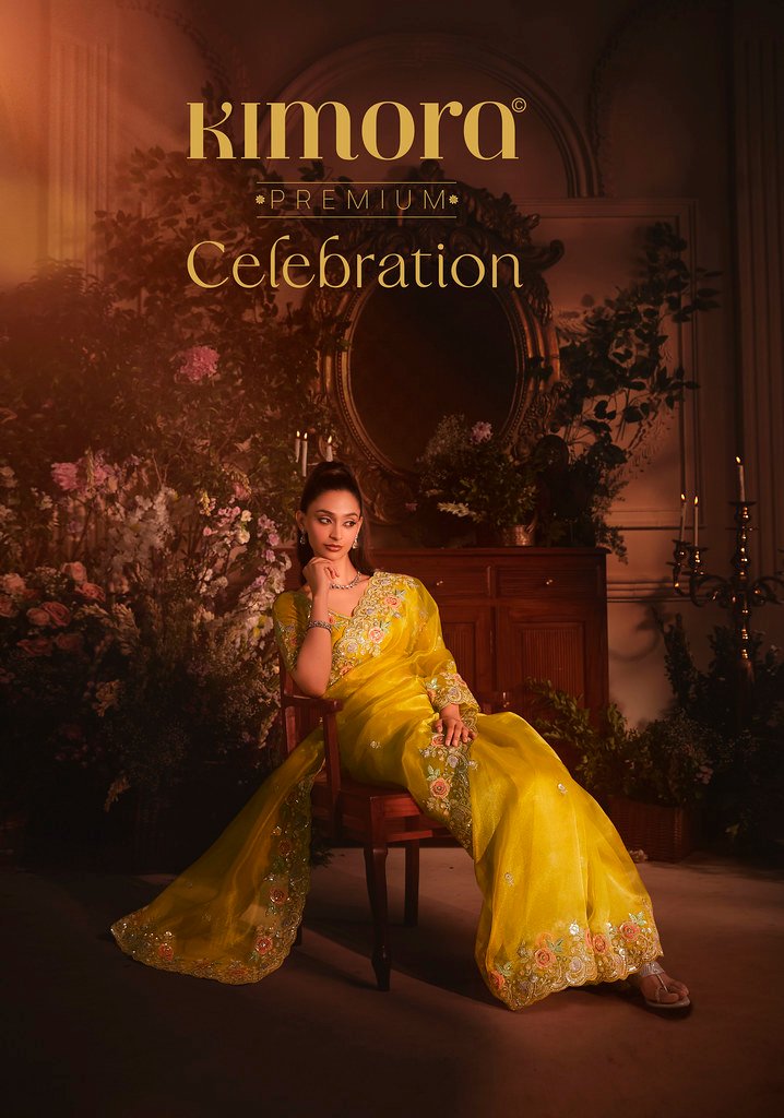 CELEBRATION BY KIMORA 5481 TO 5491 SERIES TISSUE ORGANZA SAREES