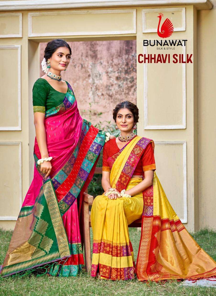 CHHAVI SILK BY BUNAWAT 1001 TO 1006 SERIES FANCY DESIGNER SILK SAREES