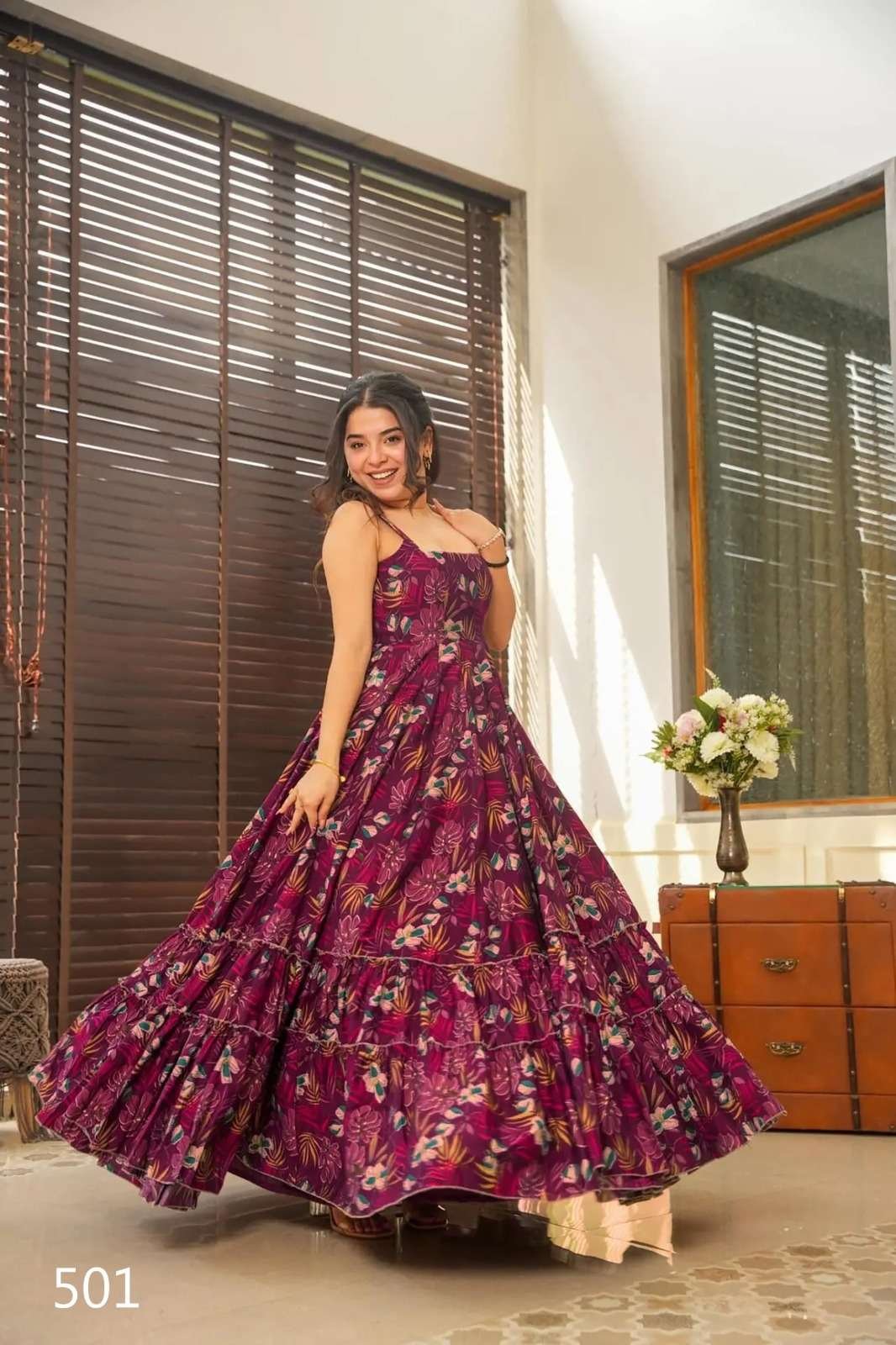 CLORA VOL-5 BY SUSWANI FANCY DESIGNER RAYON DIGITAL PRINTED GOWNS