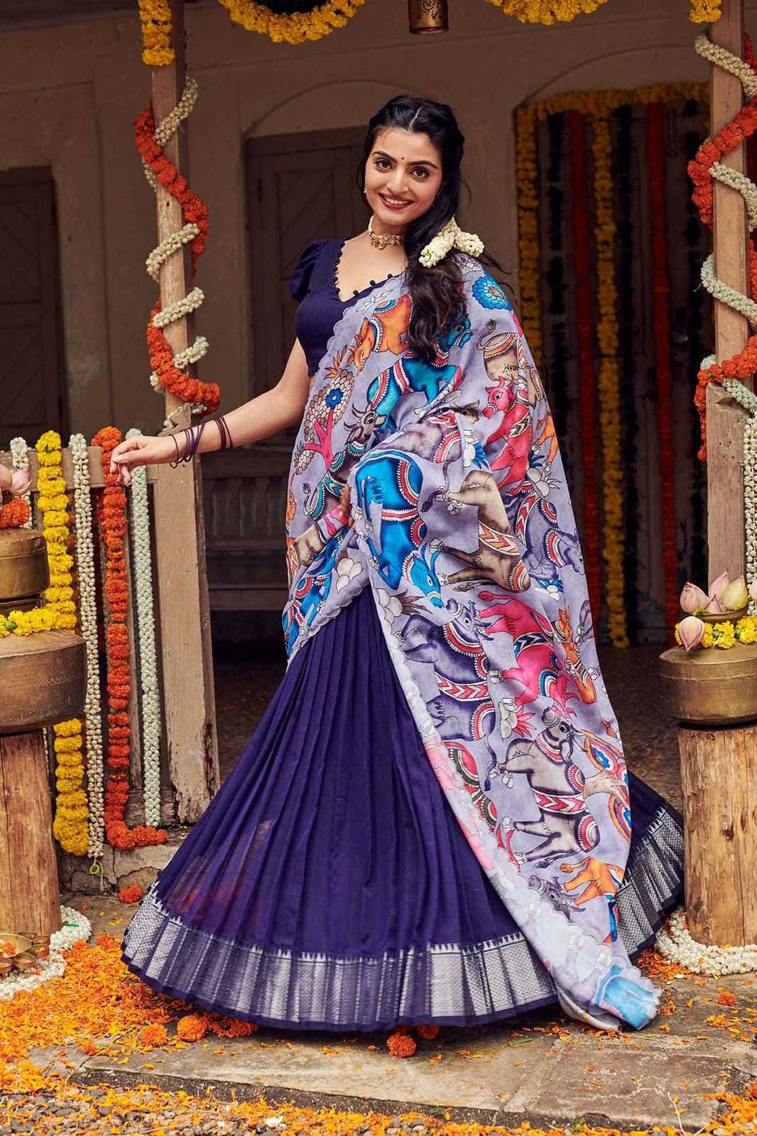 DAVANI BY SUSWANI LATEST DESIGNER COTTON LITCHI STITCHED LEHENGA