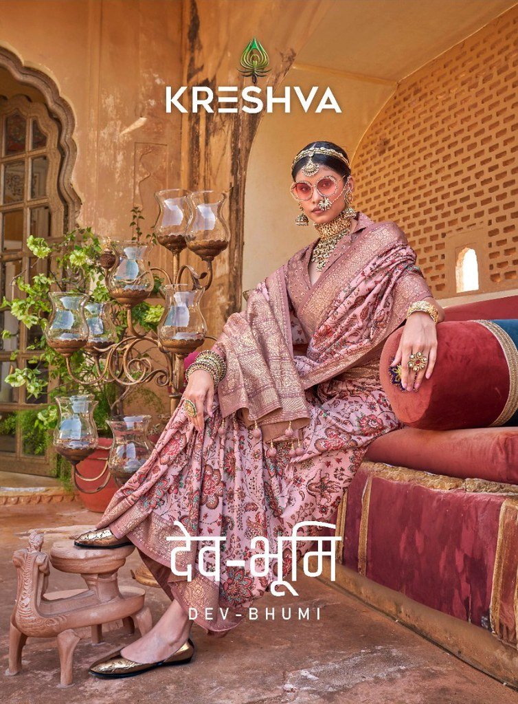 DEV-BHUMI BY KRESHVA K-737 TO K-746 SERIES PV SILK PRINTED SAREES