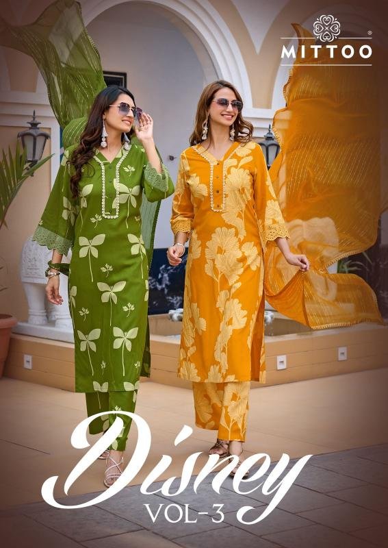 DISNEY VOL-3 BY MITTOO 3013 TO 3018 SERIES FANCY RAYON PRINT DRESSES
